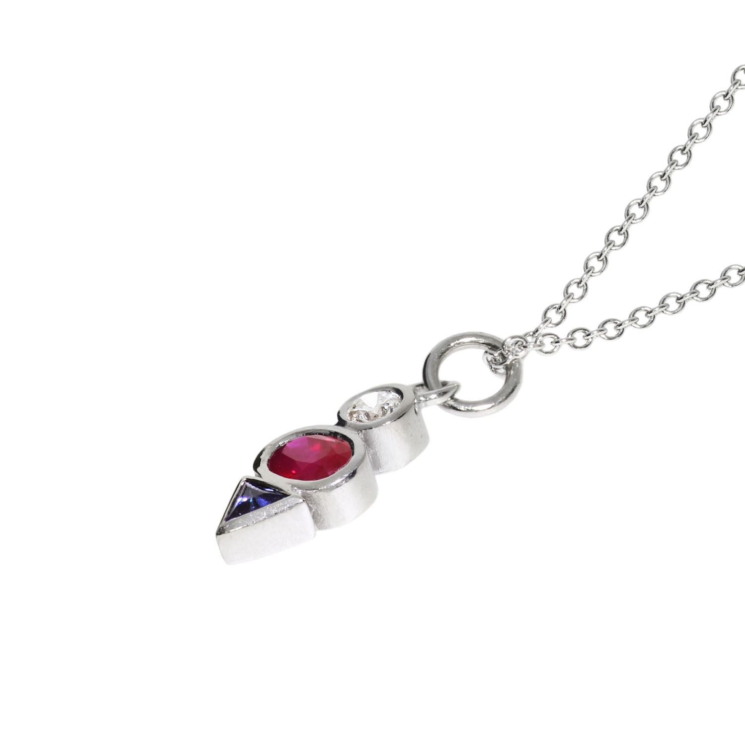 'Spirit' Diamond, Sapphire & Ruby Arrow Pendant - Image 2