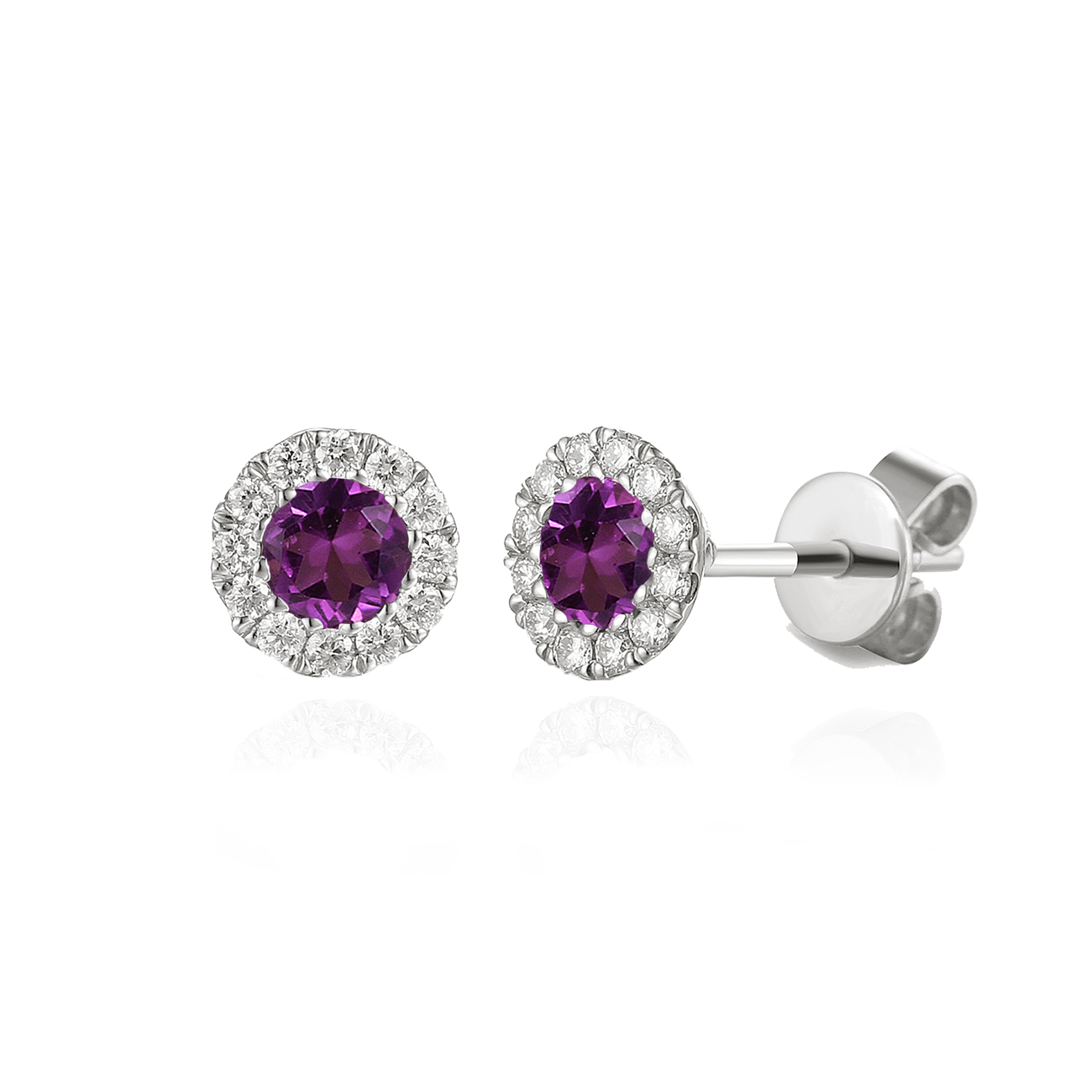 February Birthstone Amethyst Cluster Earrings