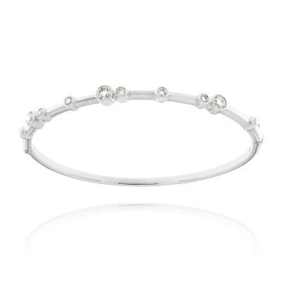 Platinum Diamond Bubble Bangle