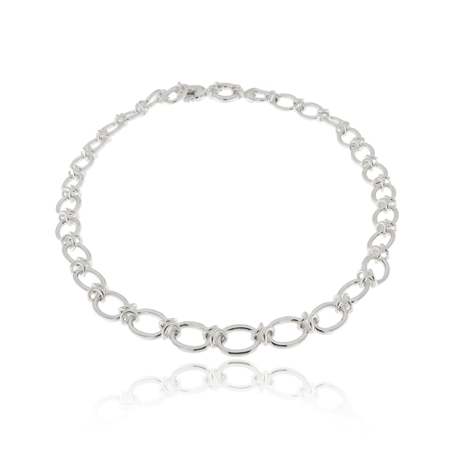 Silver Knot-Link Necklace