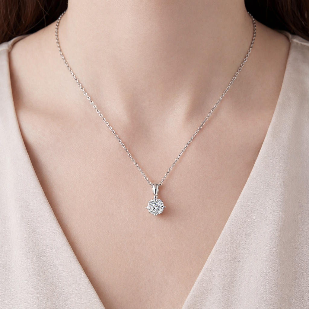 100.PET.PLT.P1D4 1ct WFD platinum solitaire pendant