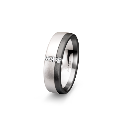White & Grey Gold Multi-Diamond Band