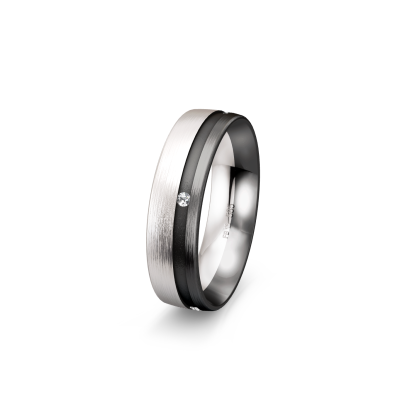 White & Grey Gold Diamond Band