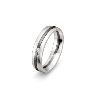 White & Grey Gold Diamond Band