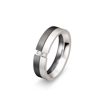 White & Grey Gold Diamond Band