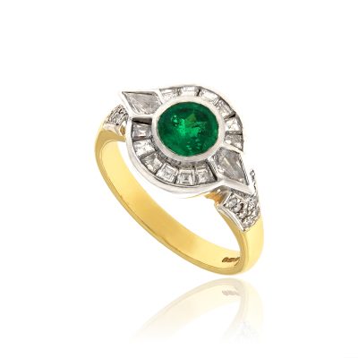 Emerald & Diamond Cluster Ring