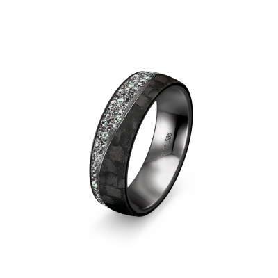 Grey Gold Carbon Coloured Diamond Band