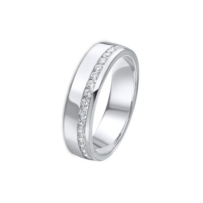 Offset Diamond Wedding Band