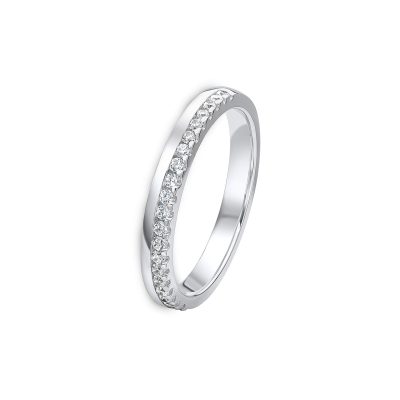 Offset Diamond Wedding Band