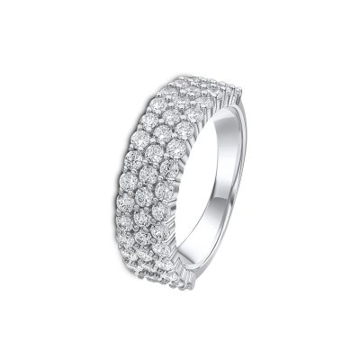 Triple Diamond Wedding Band