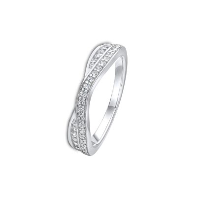 Curved Diamond Wedding Band