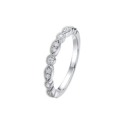 Milgrain Diamond Wedding Band