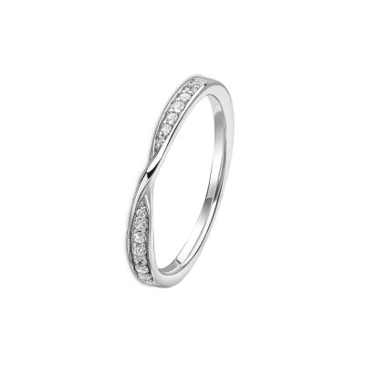 Crossover Diamond Wedding Band