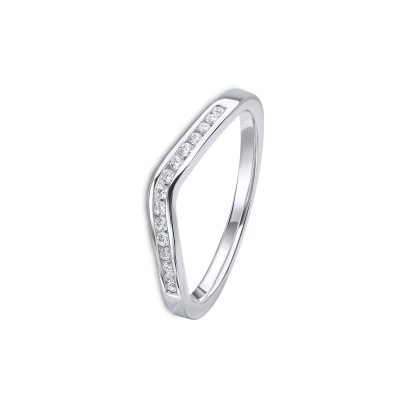 Curved Diamond Wedding Band
