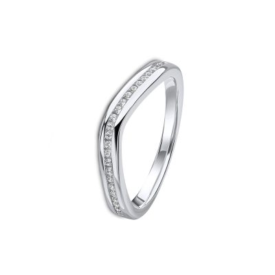 Curved Diamond Wedding Band