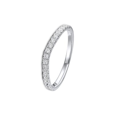 Curved Diamond Wedding Band