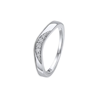 Curved Diamond Wedding Band