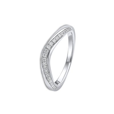 Curved Diamond Wedding Band