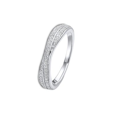 Crossover Diamond Wedding Band