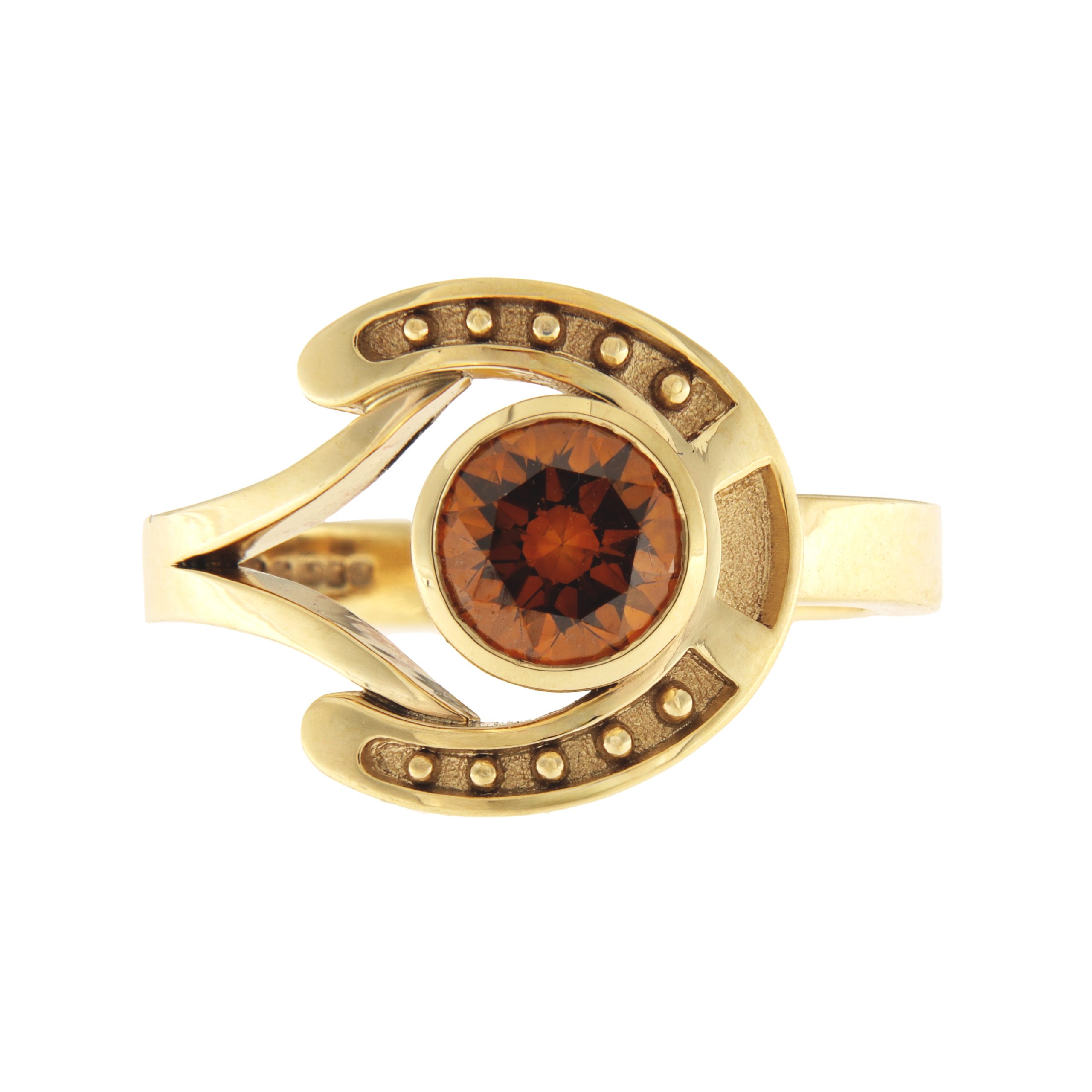 Heart In Diamond Horseshoe Ring - Image 2