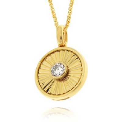 "Radiance" 18ct Yellow Gold Wylde Flower Diamond Pendant