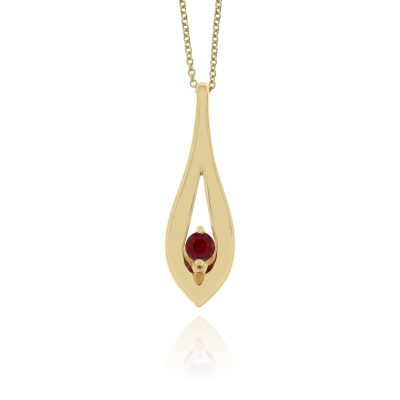 Ruby Small Leaf Pendant