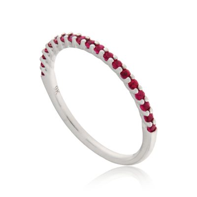 Ruby & White Gold Half Eternity Ring