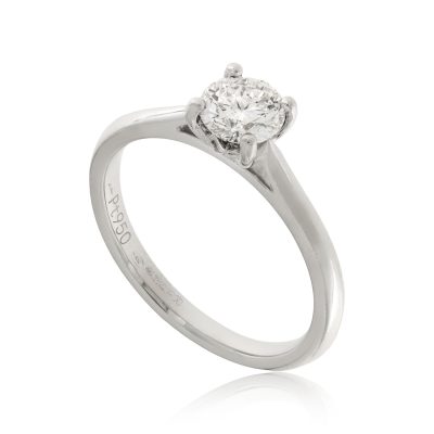 Wylde Flower Diamond Platinum Petal Solitaire Ring