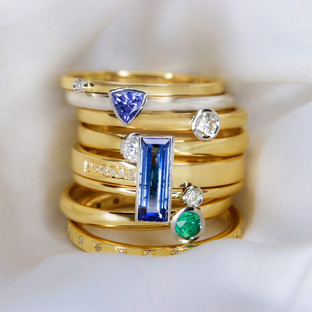 Multi Gem Stacking Ring Set