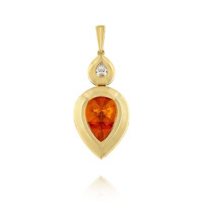 Citrine Garnet & Diamond Pendant