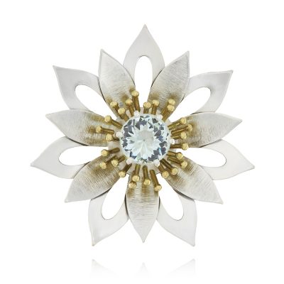 Aqua Statement Flower Pendant