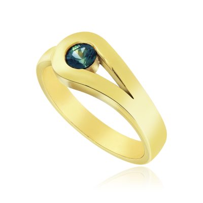 Calypso Goddess Teal Sapphire Ring