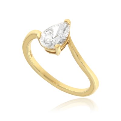 Laboratory-Grown Diamond Pear Solitaire Engagement Ring