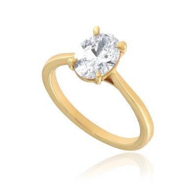 Laboratory-Grown Diamond Oval Solitaire Engagement Ring