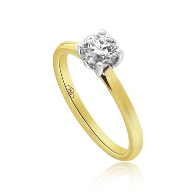 Wylde Flower Diamond Petal Solitaire Ring in Yellow Gold