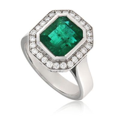 Emerald & Diamond Statement Ring
