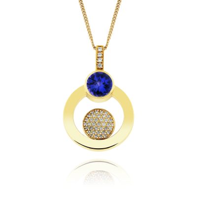 Tanzanite & Diamond Circular Pendant