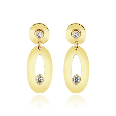 Oval Diamond Drop Earrings