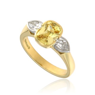 Yellow Sapphire & Diamond Trilogy Ring
