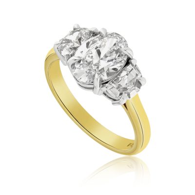 Laboratory-Grown Oval & Half-Moon Diamond Ring