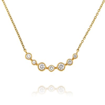 Yellow gold diamond smile bubble pendant