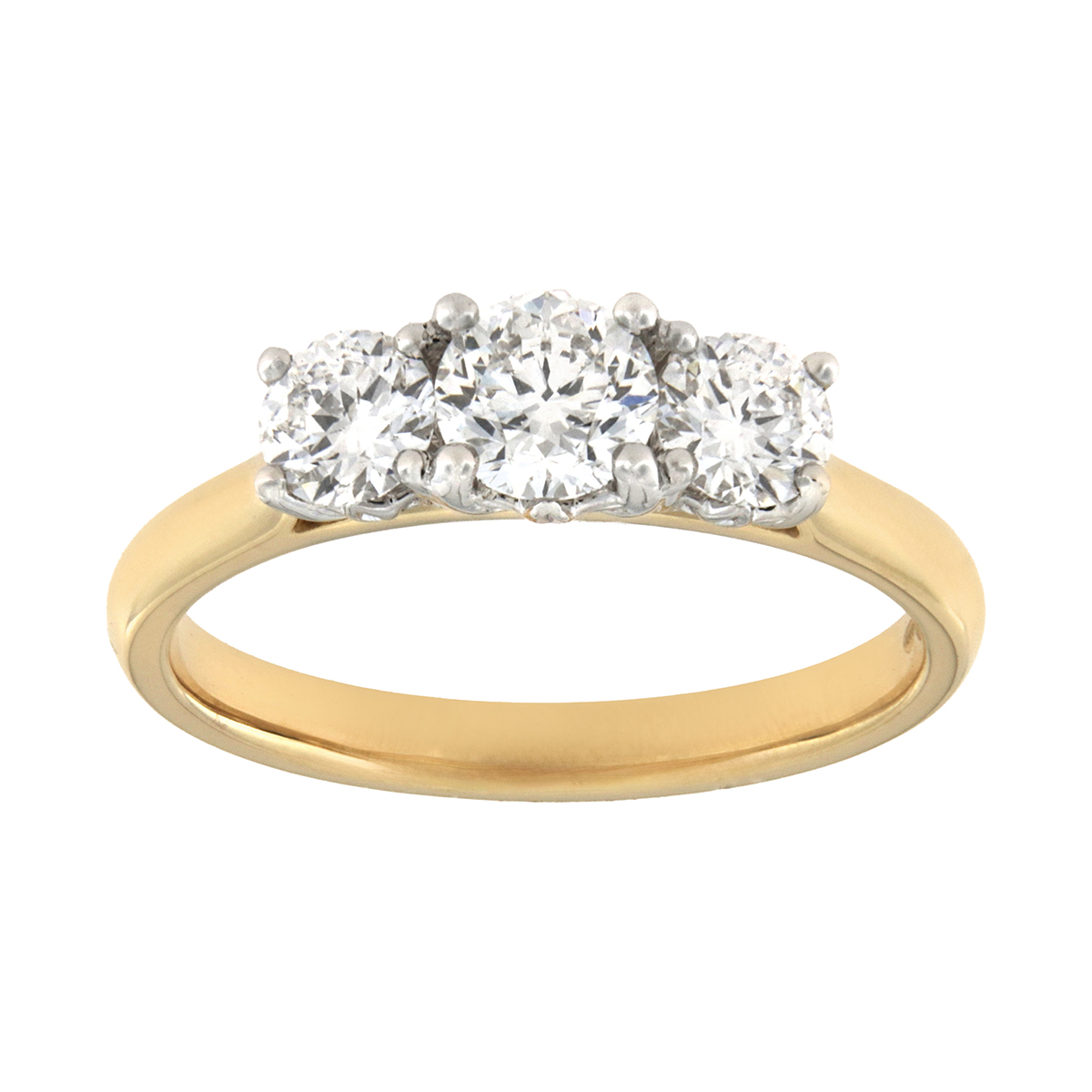 3-stone yellow gold Diamond ring