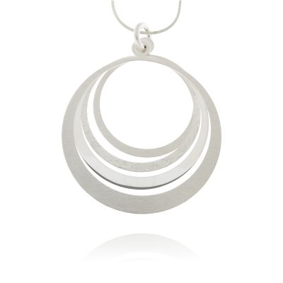 Four circle silver swirl pendant