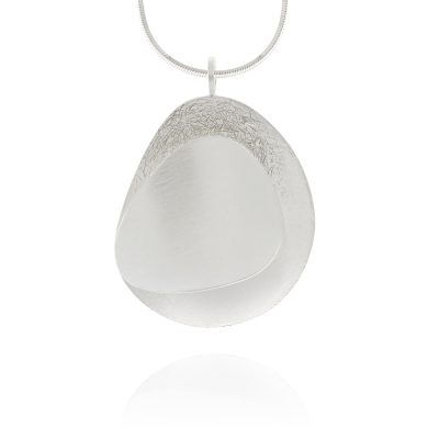 large two disc silver pendant