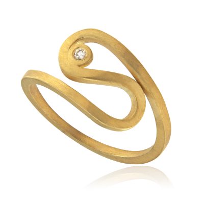 angled diamond swirl ring