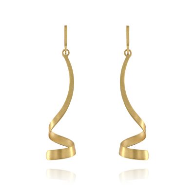 yellow gold twist drop earrings
