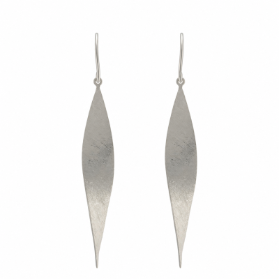 Silver Leaf Twist Earrings