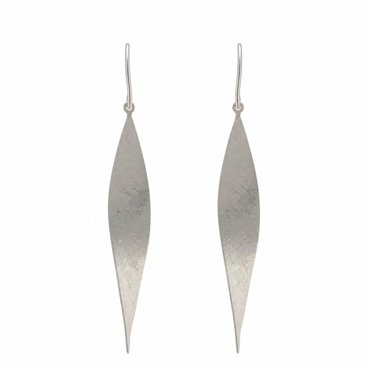 Silver Leaf Twist Earrings