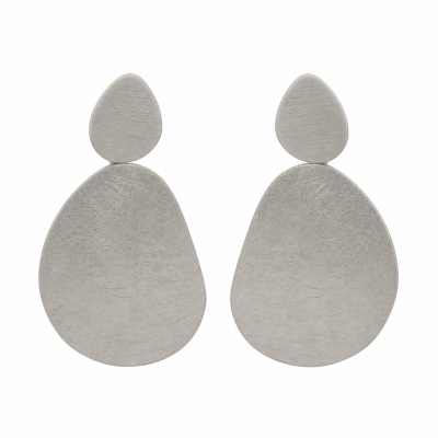 silver small 2 disc earrings