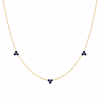 Sapphire & Diamond Trefoil Necklet